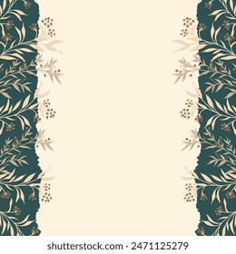 Modern elegant floral foliage background wedding invitation design