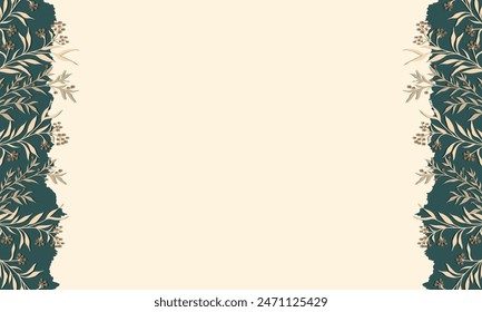 Modern elegant floral foliage background wedding invitation and greeting design