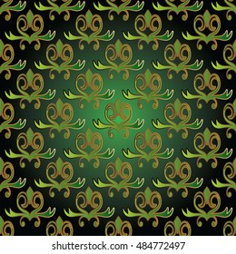 Modern elegant floral vector seamless pattern background wallpaper illustration with vintage stylish decorative baroque 3d flowers leaves  ornaments with shadow and highlight 
