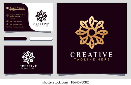 Modernes Design und Vorlage für elegante Blumen-Logos. Gold Luxury Modedesigner-Vektorkarte