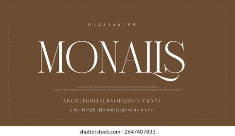 Fontes modernas e elegantes. Beauty Luxury logotipo de fonte alfabeto. Tipografia bela moda elegante clássico letras serif itálico fontes decorativas casamento vintage flor logotipos.