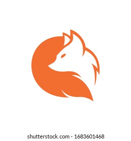 Moderner, eleganter Fuchskopf mit Heckgrafik-Design für Vektorillustration