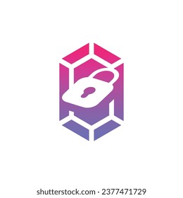 modern and elegant gem padlock logo