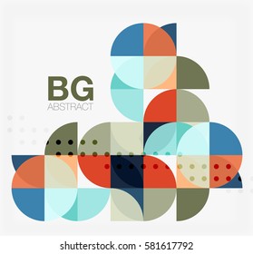 Modern elegant geometric circles abstract background. Vector template background for workflow layout, diagram, number options or web design