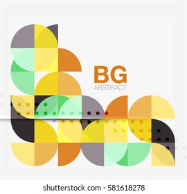 Modernos y elegantes círculos geométricos con fondo abstracto. Fondo de plantilla de vector para diseño de flujo de trabajo, diagrama, opciones de número o diseño web