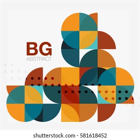 Modernos y elegantes círculos geométricos con fondo abstracto. Fondo de plantilla de vector para diseño de flujo de trabajo, diagrama, opciones de número o diseño web
