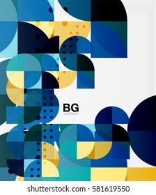 Modern elegant geometric circles abstract background. Vector template background for workflow layout, diagram, number options or web design