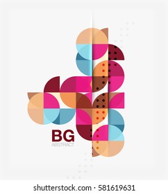 Modernos y elegantes círculos geométricos con fondo abstracto. Fondo de plantilla de vector para diseño de flujo de trabajo, diagrama, opciones de número o diseño web