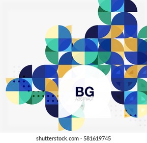 Moderne, elegante geometrische Kreise bilden abstrakten Hintergrund. Vektorvorlagenhintergrund für das Workflowlayout, -diagramm, -nummeroptionen oder Webdesign