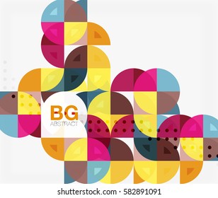 Modernos y elegantes círculos geométricos con fondo abstracto. Fondo de plantilla de vector para diseño de flujo de trabajo, diagrama, opciones de número o diseño web