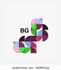 Modernos y elegantes círculos geométricos con fondo abstracto. Fondo de plantilla de vector para diseño de flujo de trabajo, diagrama, opciones de número o diseño web