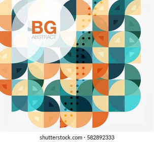 Modernos y elegantes círculos geométricos con fondo abstracto. Fondo de plantilla de vector para diseño de flujo de trabajo, diagrama, opciones de número o diseño web