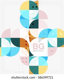 Modern elegant geometric circles abstract background. Vector template background for workflow layout, diagram, number options or web design