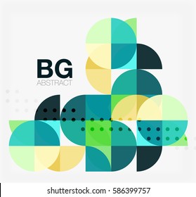 Modernos y elegantes círculos geométricos con fondo abstracto. Fondo de plantilla de vector para diseño de flujo de trabajo, diagrama, opciones de número o diseño web