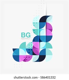 Modern elegant geometric circles abstract background. Vector template background for workflow layout, diagram, number options or web design