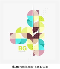 Modernos y elegantes círculos geométricos con fondo abstracto. Fondo de plantilla de vector para diseño de flujo de trabajo, diagrama, opciones de número o diseño web