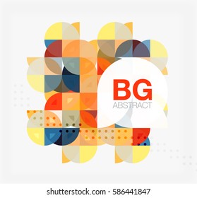 Modernos y elegantes círculos geométricos con fondo abstracto. Fondo de plantilla de vector para diseño de flujo de trabajo, diagrama, opciones de número o diseño web
