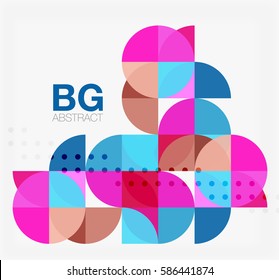 Modernos y elegantes círculos geométricos con fondo abstracto. Fondo de plantilla de vector para diseño de flujo de trabajo, diagrama, opciones de número o diseño web