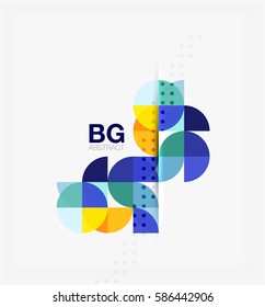 Moderne, elegante geometrische Kreise bilden abstrakten Hintergrund. Vektorvorlagenhintergrund für das Workflowlayout, -diagramm, -nummeroptionen oder Webdesign