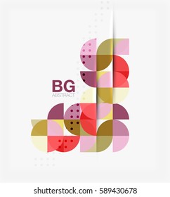 Modernos y elegantes círculos geométricos con fondo abstracto. Fondo de plantilla de vector para diseño de flujo de trabajo, diagrama, opciones de número o diseño web