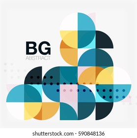 Modernos y elegantes círculos geométricos con fondo abstracto. Fondo de plantilla de vector para diseño de flujo de trabajo, diagrama, opciones de número o diseño web