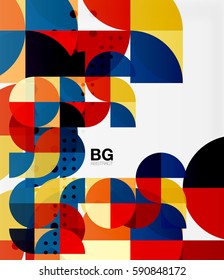 Modernos y elegantes círculos geométricos con fondo abstracto. Fondo de plantilla de vector para diseño de flujo de trabajo, diagrama, opciones de número o diseño web