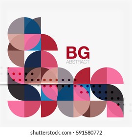 Modernos y elegantes círculos geométricos con fondo abstracto. Fondo de plantilla de vector para diseño de flujo de trabajo, diagrama, opciones de número o diseño web