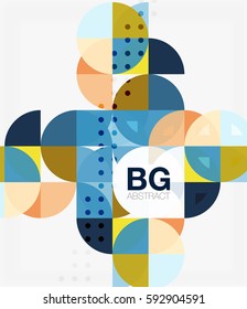 Moderne, elegante geometrische Kreise bilden abstrakten Hintergrund. Vektorvorlagenhintergrund für das Workflowlayout, -diagramm, -nummeroptionen oder Webdesign