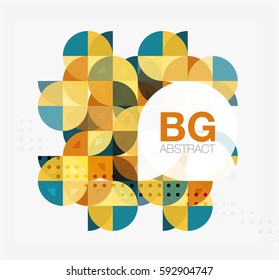 Modernos y elegantes círculos geométricos con fondo abstracto. Fondo de plantilla de vector para diseño de flujo de trabajo, diagrama, opciones de número o diseño web