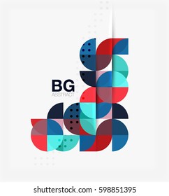 Modernos y elegantes círculos geométricos con fondo abstracto. Fondo de plantilla de vector para diseño de flujo de trabajo, diagrama, opciones de número o diseño web
