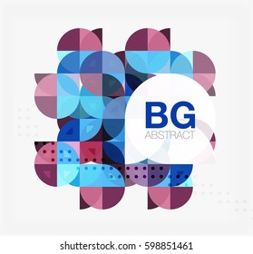 Modernos y elegantes círculos geométricos con fondo abstracto. Fondo de plantilla de vector para diseño de flujo de trabajo, diagrama, opciones de número o diseño web