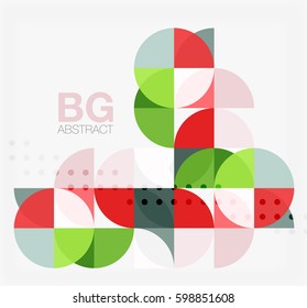 Modernos y elegantes círculos geométricos con fondo abstracto. Fondo de plantilla de vector para diseño de flujo de trabajo, diagrama, opciones de número o diseño web