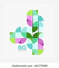 Modernos y elegantes círculos geométricos con fondo abstracto. Fondo de plantilla de vector para diseño de flujo de trabajo, diagrama, opciones de número o diseño web