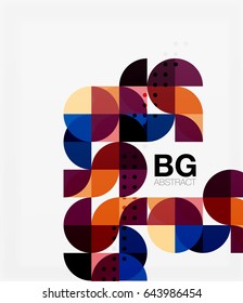 Modernos y elegantes círculos geométricos con fondo abstracto. Fondo de plantilla de vector para diseño de flujo de trabajo, diagrama, opciones de número o diseño web