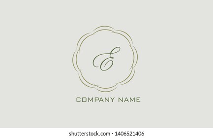 Modern and elegant geometric design of the logo with the letter E. Monograms for florists, cosmetics, business. Stylish minimalist vector illustration.