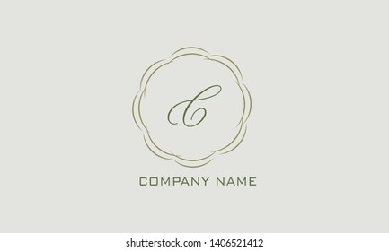 Modern and elegant geometric design of the logo with the letter C. Monograms for florists, cosmetics, business. Stylish minimalist vector illustration.