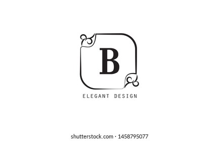 Modern and elegant geometric design of the logo with the letter B. Monograms for florists, cosmetics, business. Stylish minimalist vector illustration.