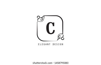Modern and elegant geometric design of the logo with the letter C. Monograms for florists, cosmetics, business. Stylish minimalist vector illustration.