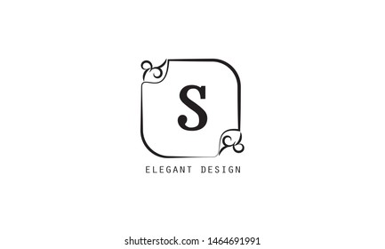 Modern and elegant geometric design of the logo with the letter S. Monograms for florists, cosmetics, business. Stylish minimalist vector illustration.