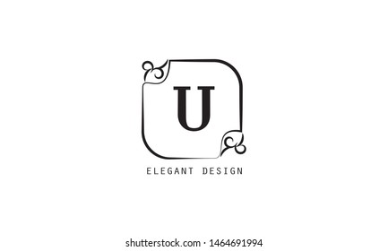 Modern and elegant geometric design of the logo with the letter U. Monograms for florists, cosmetics, business. Stylish minimalist vector illustration.