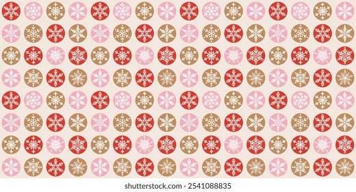 Modern elegant geometric winter seamless pattern with snowflakes. Christmas and New Year gentle mosaic background. Vector abstract geometrical Xmas illustration for wrapping paper, cover, print, gift