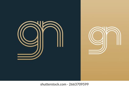 Moderno elegante carta gn logotipo design vetor ilustração