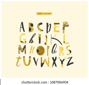 Modern elegant gold ABC.