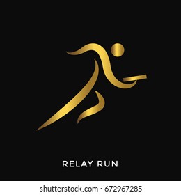 Modern Elegant Gold Summer Sports Logo - Relay Run