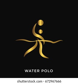 Modern Elegant Gold Summer Sports Logo - Water Polo