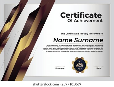 Modern Elegant Gradient Certificate Template, Professional Award, Achievement Certificate Design