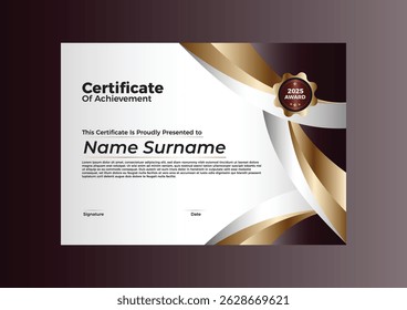 Modern  Elegant Gradient Certificate Template 