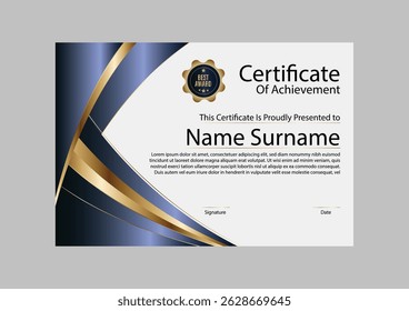 Plantilla elegante moderna del certificado del gradiente 