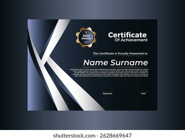Modelo de Certificado Elegante Moderno Gradiente 