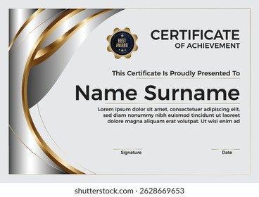 Modelo de Certificado Elegante Moderno Gradiente 